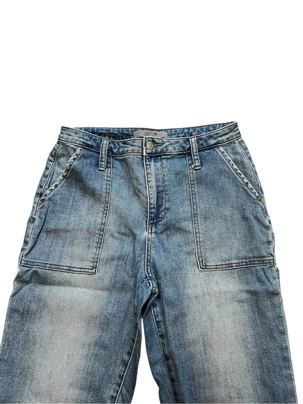 Joe’s Jeans High Rise Straight Crop Utility Jeans Relaxed Mom Fit Light Wash - Picture 3 of 11